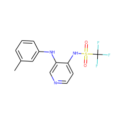 Cc1cccc(Nc2cnccc2NS(=O)(=O)C(F)(F)F)c1 ZINC000049563438