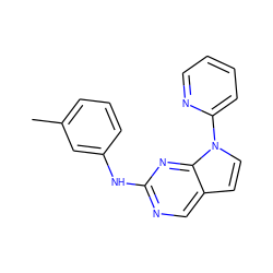 Cc1cccc(Nc2ncc3ccn(-c4ccccn4)c3n2)c1 ZINC000036348650