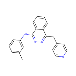 Cc1cccc(Nc2nnc(Cc3ccncc3)c3ccccc23)c1 ZINC000000017398