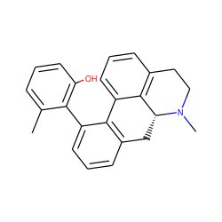 Cc1cccc(O)c1-c1cccc2c1-c1cccc3c1[C@@H](C2)N(C)CC3 ZINC000013531273