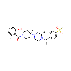 Cc1cccc(O)c1C(=O)N1CCC(C)(N2CCN([C@@H](C)c3ccc(S(C)(=O)=O)cc3)[C@@H](C)C2)CC1 ZINC000022941910