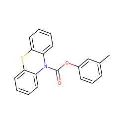 Cc1cccc(OC(=O)N2c3ccccc3Sc3ccccc32)c1 ZINC000040410923