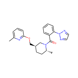 Cc1cccc(OC[C@@H]2CC[C@@H](C)N(C(=O)c3ccccc3-n3nccn3)C2)n1 ZINC000096175590