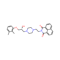 Cc1cccc(OC[C@H](O)CN2CCN(CCN3C(=O)c4cccc5cccc(c45)C3=O)CC2)c1C ZINC000022921258