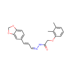 Cc1cccc(OCC(=O)N/N=C\C=C\c2ccc3c(c2)OCO3)c1C ZINC000012730124