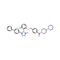 Cc1cccc(OCc2ccc(C(=O)N3CCC(N4CCCCC4)CC3)cc2)c1-n1c(C)nnc1-c1ccc(-c2ccccc2)cc1 ZINC000026577402