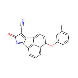 Cc1cccc(Oc2ccc3c4c(C#N)c(=O)nc-4c4cccc2c43)c1 ZINC000072181864