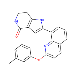 Cc1cccc(Oc2ccc3cccc(-c4cc5c([nH]4)CCNC5=O)c3n2)c1 ZINC000222329652