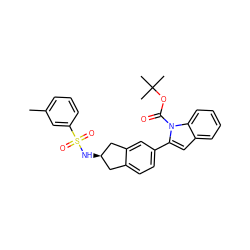 Cc1cccc(S(=O)(=O)N[C@@H]2Cc3ccc(-c4cc5ccccc5n4C(=O)OC(C)(C)C)cc3C2)c1 ZINC000028949581