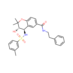 Cc1cccc(S(=O)(=O)N[C@@H]2c3cc(C(=O)NCCc4ccccc4)ccc3OC(C)(C)[C@H]2O)c1 ZINC000028706647