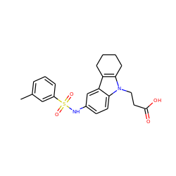 Cc1cccc(S(=O)(=O)Nc2ccc3c(c2)c2c(n3CCC(=O)O)CCCC2)c1 ZINC000028342988