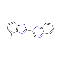 Cc1cccc2[nH]c(-c3cnc4ccccc4n3)nc12 ZINC000013678106