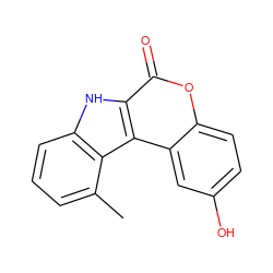 Cc1cccc2[nH]c3c(=O)oc4ccc(O)cc4c3c12 ZINC000082152922