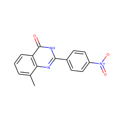 Cc1cccc2c(=O)[nH]c(-c3ccc([N+](=O)[O-])cc3)nc12 ZINC000013782467