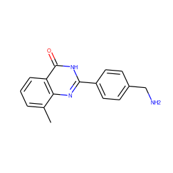 Cc1cccc2c(=O)[nH]c(-c3ccc(CN)cc3)nc12 ZINC000103233842