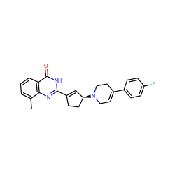 Cc1cccc2c(=O)[nH]c(C3=C[C@@H](N4CC=C(c5ccc(F)cc5)CC4)CC3)nc12 ZINC000028954725