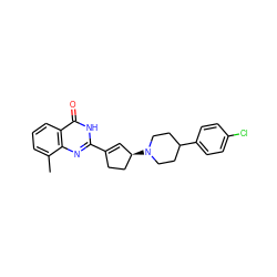 Cc1cccc2c(=O)[nH]c(C3=C[C@@H](N4CCC(c5ccc(Cl)cc5)CC4)CC3)nc12 ZINC000028954768