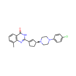 Cc1cccc2c(=O)[nH]c(C3=C[C@@H](N4CCN(c5ccc(Cl)cc5)CC4)CC3)nc12 ZINC000028954783