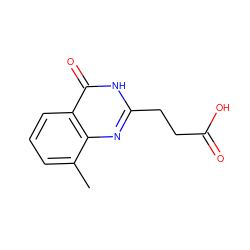 Cc1cccc2c(=O)[nH]c(CCC(=O)O)nc12 ZINC000216830833