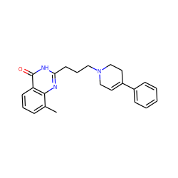 Cc1cccc2c(=O)[nH]c(CCCN3CC=C(c4ccccc4)CC3)nc12 ZINC000013581554