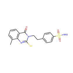 Cc1cccc2c(=O)n(CCc3ccc(S(N)(=O)=O)cc3)c(S)nc12 ZINC000653830214