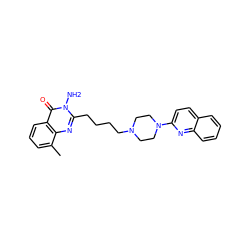 Cc1cccc2c(=O)n(N)c(CCCCN3CCN(c4ccc5ccccc5n4)CC3)nc12 ZINC000059854524