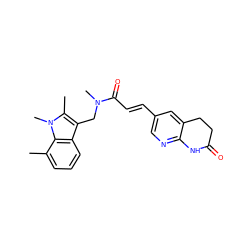 Cc1cccc2c(CN(C)C(=O)/C=C/c3cnc4c(c3)CCC(=O)N4)c(C)n(C)c12 ZINC000000596506