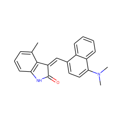 Cc1cccc2c1/C(=C/c1ccc(N(C)C)c3ccccc13)C(=O)N2 ZINC000045357919