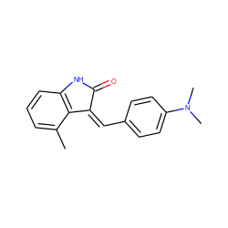 Cc1cccc2c1/C(=C/c1ccc(N(C)C)cc1)C(=O)N2 ZINC000013780149