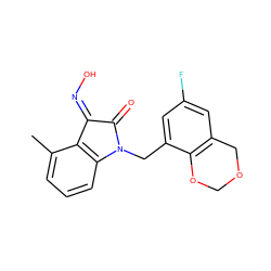 Cc1cccc2c1/C(=N/O)C(=O)N2Cc1cc(F)cc2c1OCOC2 ZINC000042989224