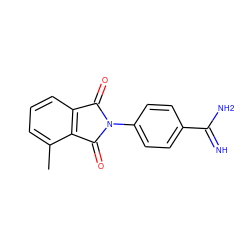 Cc1cccc2c1C(=O)N(c1ccc(C(=N)N)cc1)C2=O ZINC000058626850