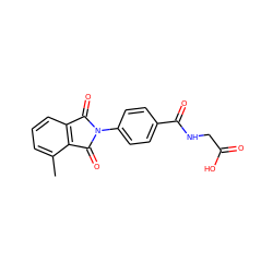 Cc1cccc2c1C(=O)N(c1ccc(C(=O)NCC(=O)O)cc1)C2=O ZINC000072112408