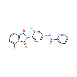 Cc1cccc2c1C(=O)N(c1ccc(NC(=O)c3ccccn3)cc1Cl)C2=O ZINC000117665143