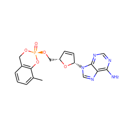 Cc1cccc2c1O[P@](=O)(OC[C@@H]1C=C[C@H](n3cnc4c(N)ncnc43)O1)OC2 ZINC000005931325