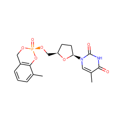 Cc1cccc2c1O[P@](=O)(OC[C@H]1CC[C@@H](n3cc(C)c(=O)[nH]c3=O)O1)OC2 ZINC000003637090
