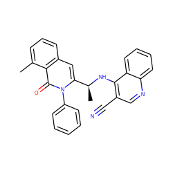 Cc1cccc2cc([C@H](C)Nc3c(C#N)cnc4ccccc34)n(-c3ccccc3)c(=O)c12 ZINC000088345922