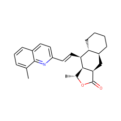 Cc1cccc2ccc(/C=C/[C@@H]3[C@@H]4[C@@H](C)OC(=O)[C@@H]4C[C@@H]4CCCC[C@H]43)nc12 ZINC000028571755