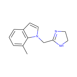 Cc1cccc2ccn(CC3=NCCN3)c12 ZINC000653843971