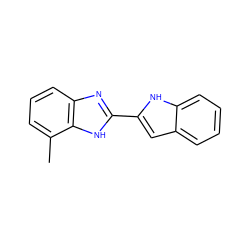 Cc1cccc2nc(-c3cc4ccccc4[nH]3)[nH]c12 ZINC001250649667