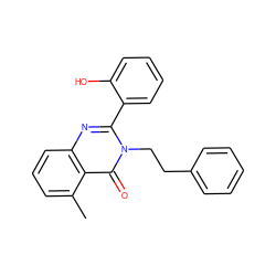 Cc1cccc2nc(-c3ccccc3O)n(CCc3ccccc3)c(=O)c12 ZINC000028340041