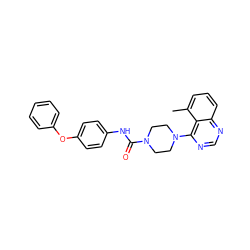 Cc1cccc2ncnc(N3CCN(C(=O)Nc4ccc(Oc5ccccc5)cc4)CC3)c12 ZINC000013538328