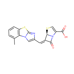 Cc1cccc2sc3nc(/C=C4/C(=O)N5C(C(=O)O)=CS[C@H]45)cn3c12 ZINC000013586483