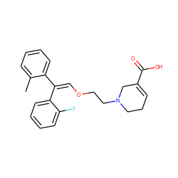 Cc1ccccc1/C(=C/OCCN1CCC=C(C(=O)O)C1)c1ccccc1F ZINC000013800083