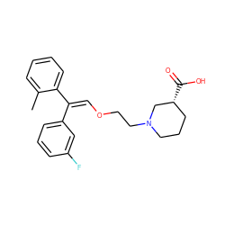 Cc1ccccc1/C(=C/OCCN1CCC[C@@H](C(=O)O)C1)c1cccc(F)c1 ZINC000013800077