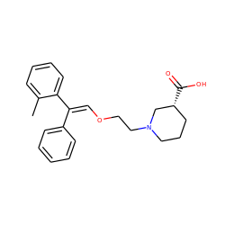 Cc1ccccc1/C(=C/OCCN1CCC[C@@H](C(=O)O)C1)c1ccccc1 ZINC000013800072