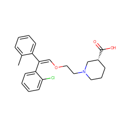 Cc1ccccc1/C(=C/OCCN1CCC[C@@H](C(=O)O)C1)c1ccccc1Cl ZINC000003778942