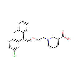 Cc1ccccc1/C(=C\OCCN1CCC=C(C(=O)O)C1)c1cccc(Cl)c1 ZINC000013800092