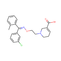 Cc1ccccc1/C(=N/OCCN1CCC=C(C(=O)O)C1)c1cccc(Cl)c1 ZINC000013800030