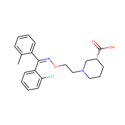 Cc1ccccc1/C(=N/OCCN1CCC[C@@H](C(=O)O)C1)c1ccccc1Cl ZINC000013800024