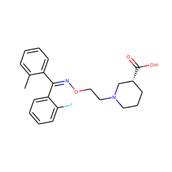 Cc1ccccc1/C(=N/OCCN1CCC[C@@H](C(=O)O)C1)c1ccccc1F ZINC000013800022